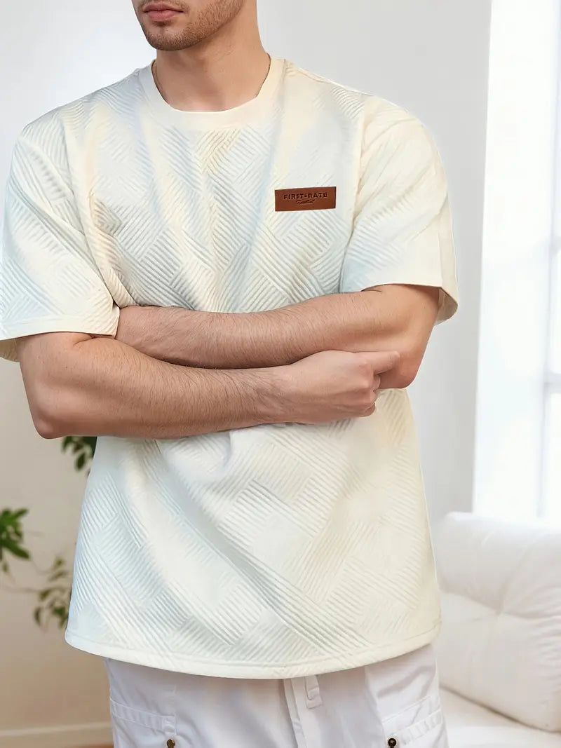 Solid Color Polyester Blend Short Sleeve T-Shirt