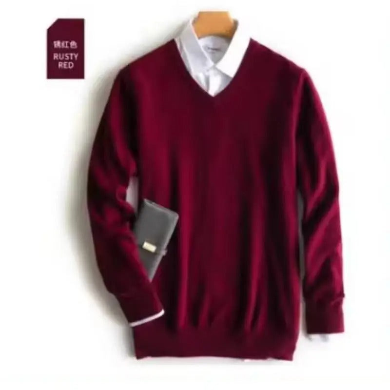 Cashmere Cotton Blended Thick Pullover Men Sweater