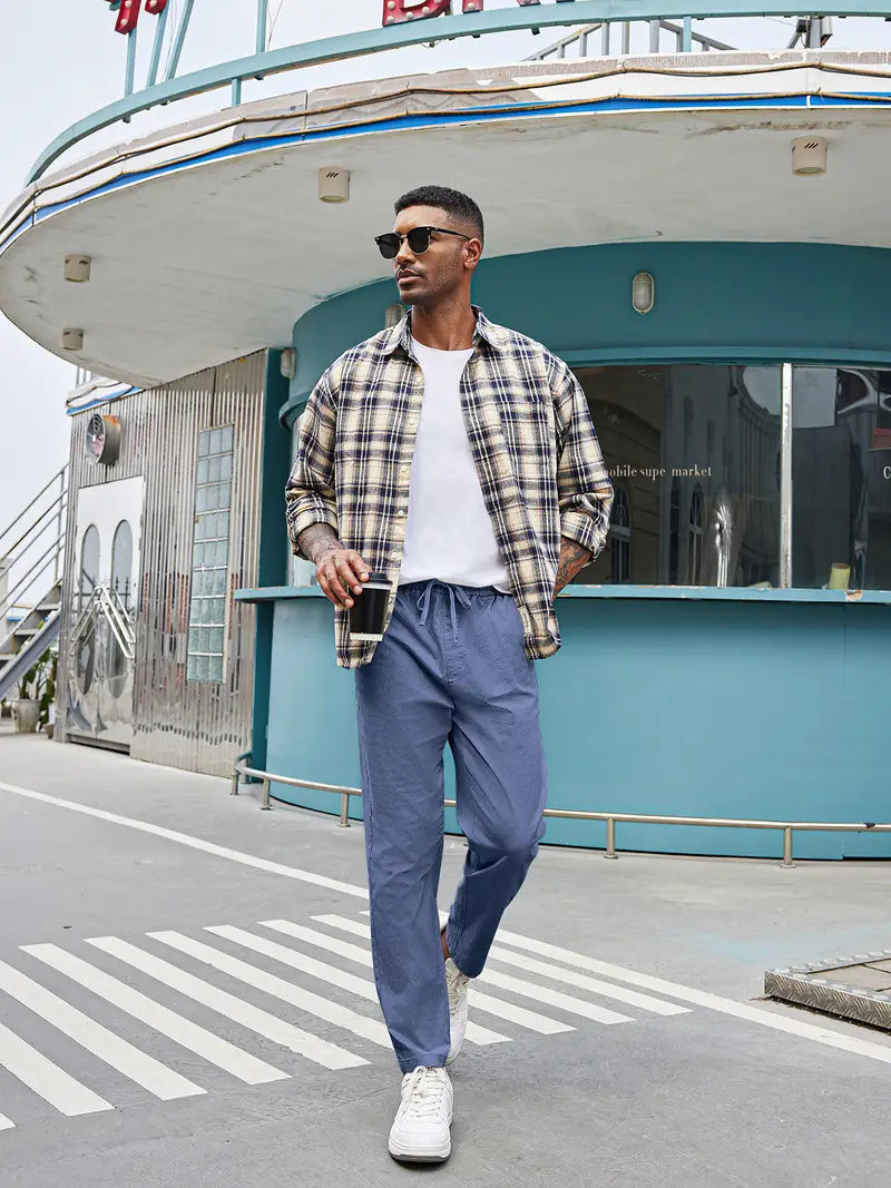 Men's Tapered Cotton Twill Chino Pants