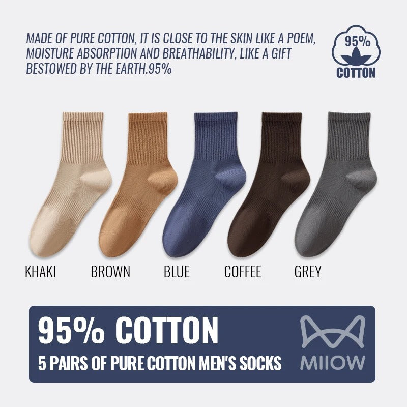 Men’s Long Cotton Socks – 5 Pairs