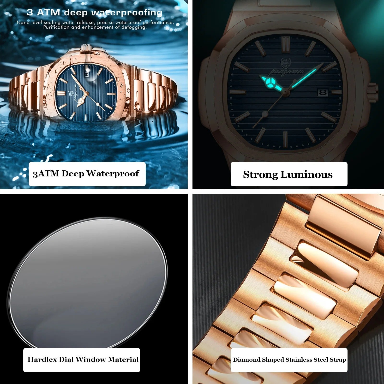 Casual Business Rose Gold Men's Watch
