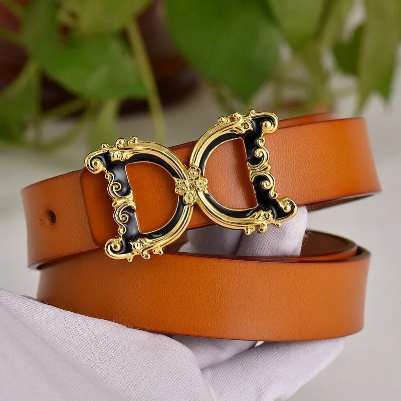 Vintage Belt with Classic Letter Buckle – 105cm