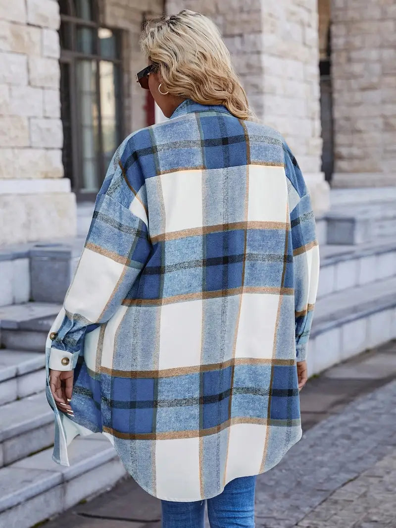 Casual Plaid Long Sleeve 1pc Jacket