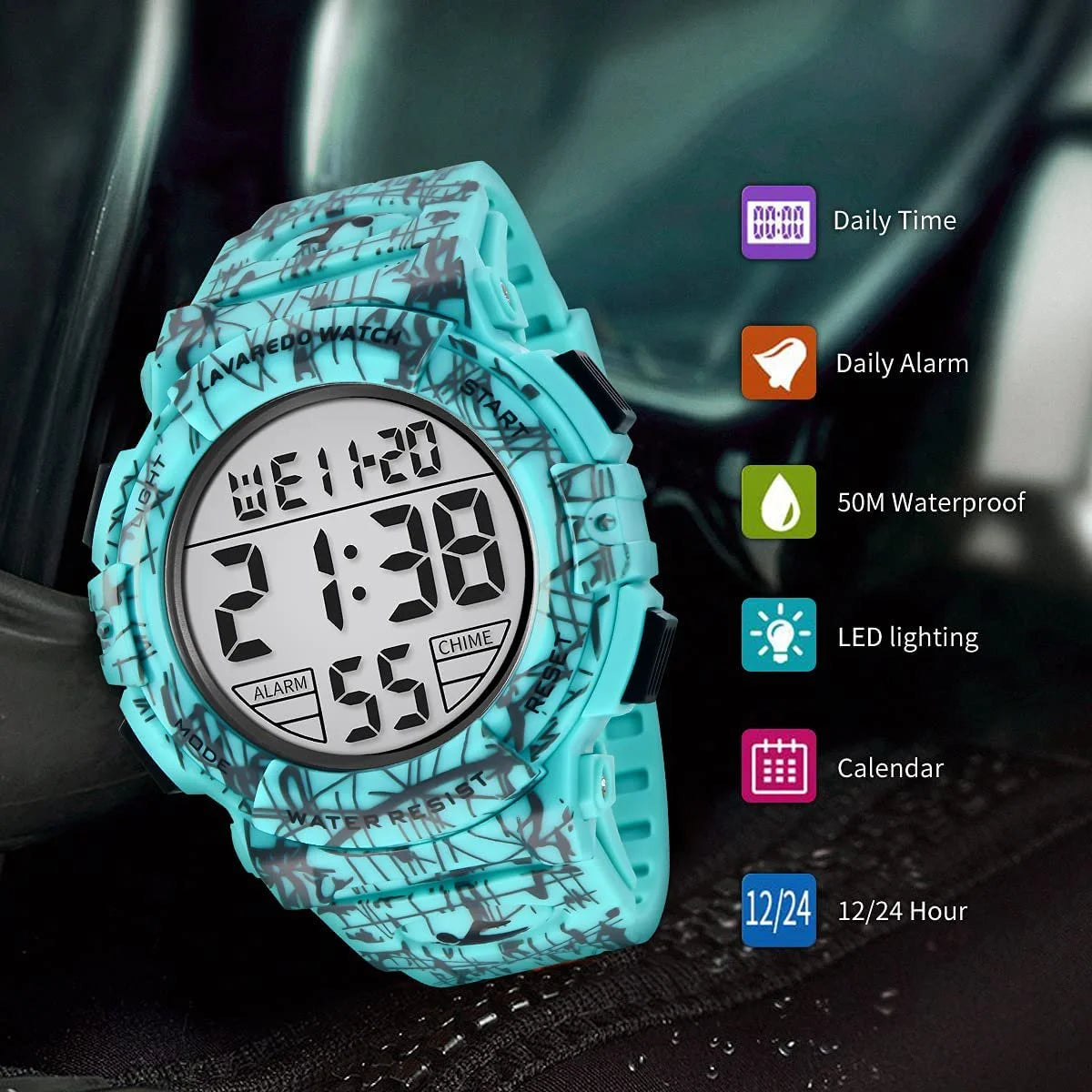 Watches for Man Digital Watches Waterproof Sport Watch with LED Backlight, Running Sports Digital Watch Gifts for Man Father's Day Gift