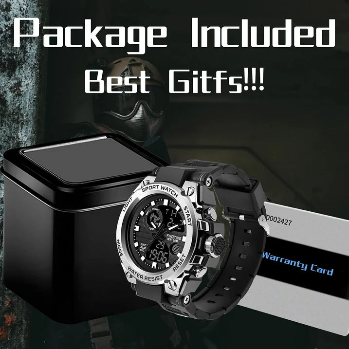 Findtime Men's Military Watch Outdoor Sports Electronic Watch Tactical Army Wristwatch LED Stopwatch Waterproof Digital Analog Watches