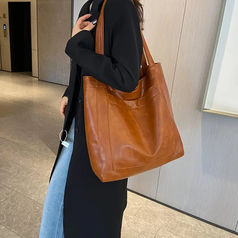 Women's Synthetic Leather Business Tote Bag