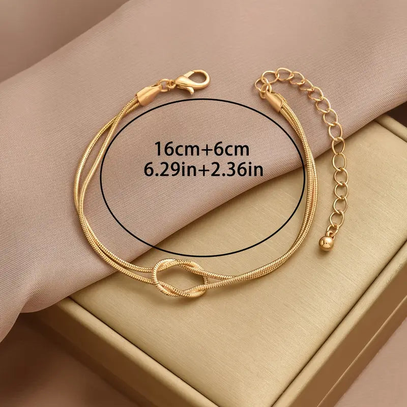 Elegant Copper Knotted Snake Bone Bracelet