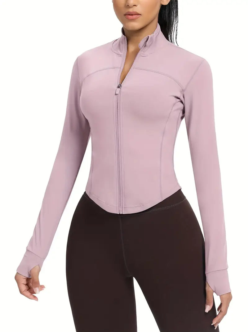 Women'S Sports Jacket Slim Fit Full Zip Athletic Running Workout