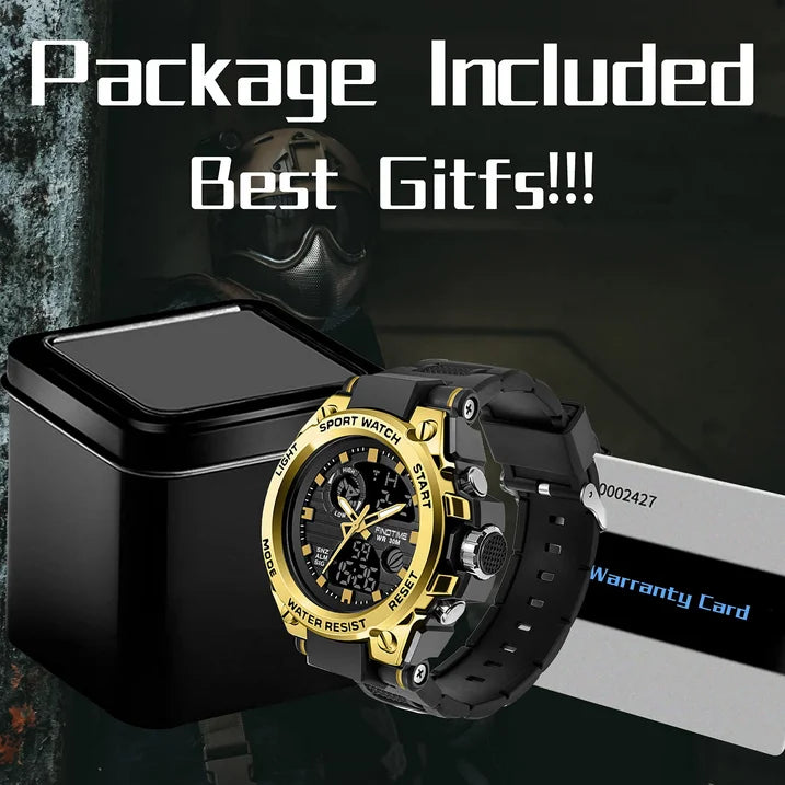 Findtime Men's Military Watch Outdoor Sports Electronic Watch Tactical Army Wristwatch LED Stopwatch Waterproof Digital Analog Watches