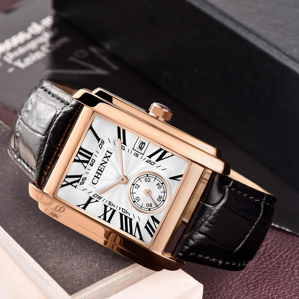 Men’s Leather Quartz Watch