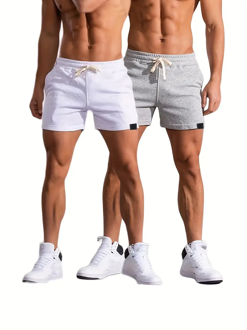Men's Active Sports Shorts in Solid Color 2-Pack