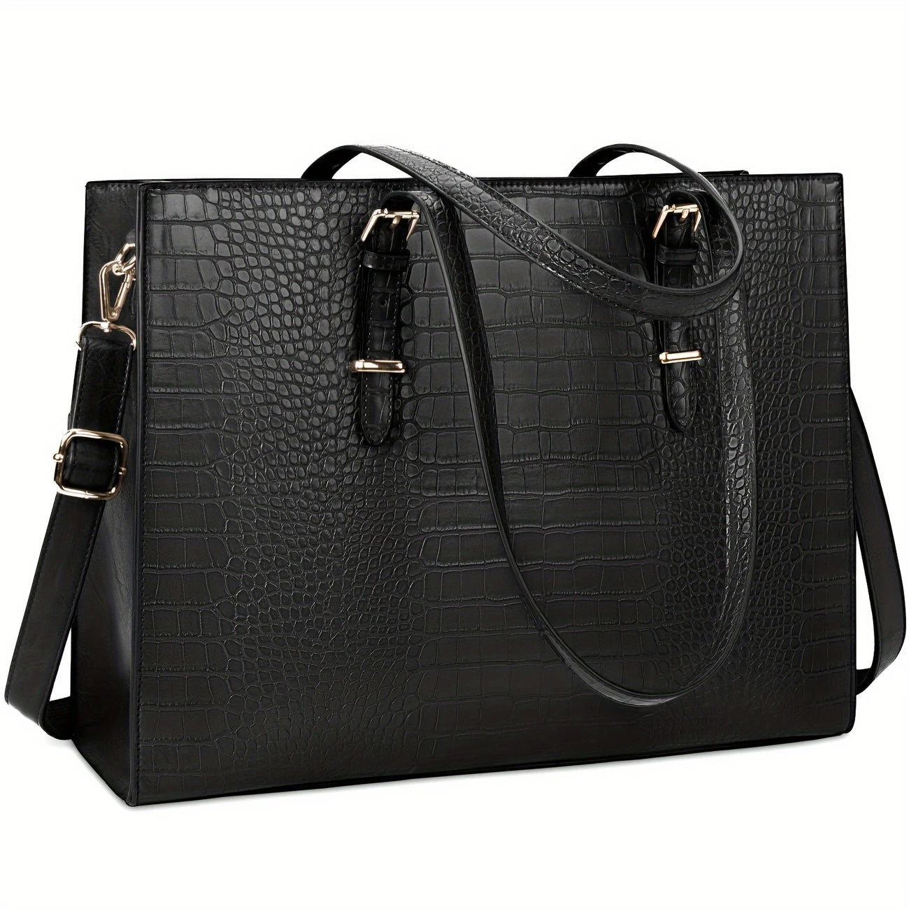 Women 15.6 Inch Laptop Tote Bag Computer Briefcase for Work Handbag Shoulder Bag Women Business Office Bag Black