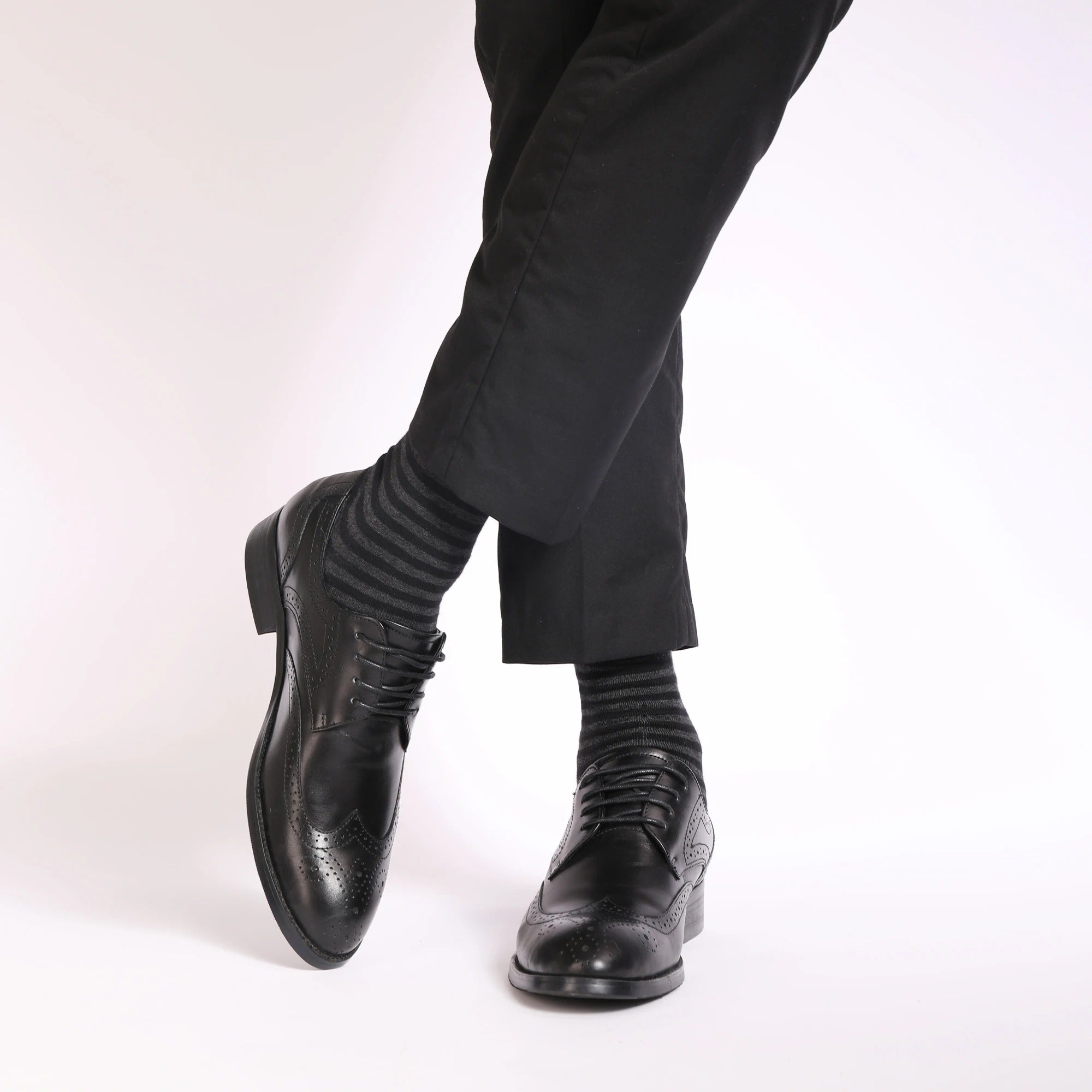 Men’s Plus Size Striped Dress Socks – 5 Pairs