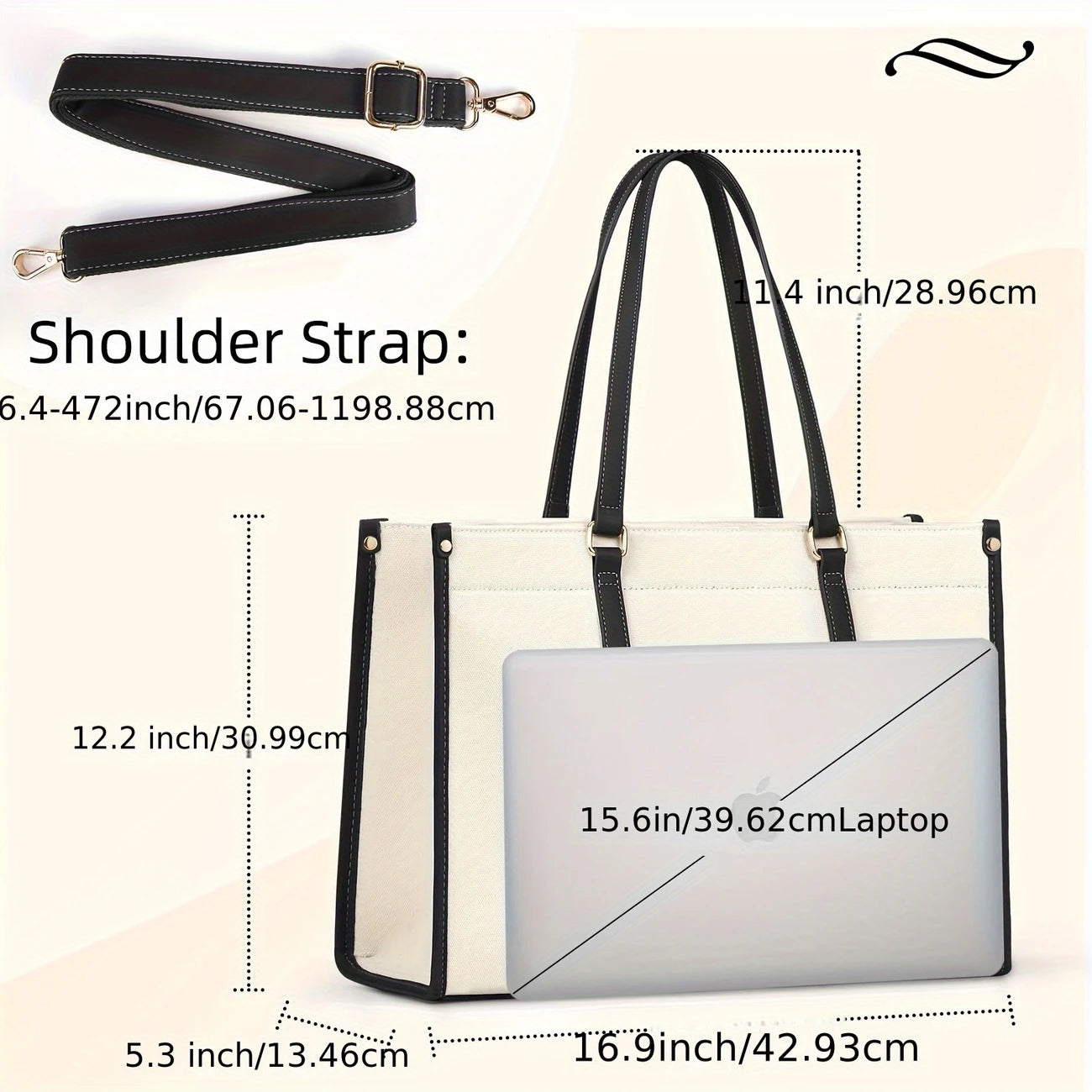 Women 15.6 Inch Large Handbag Ladies Laptop Bags Work Bags Shoulder Bag For Office Business Travel