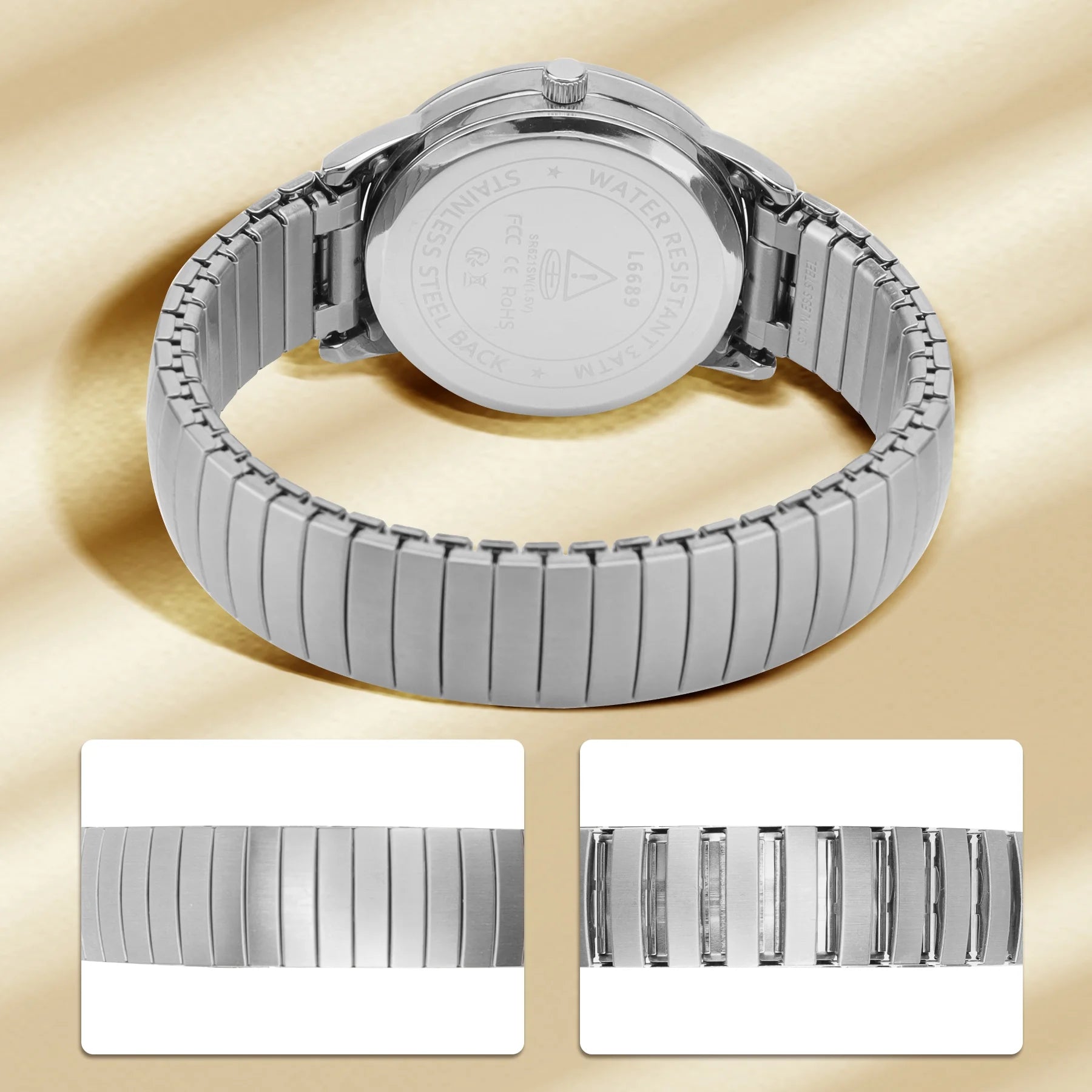 Watches for Men Analog Quartz Watches with Stainless Steel Expansion Band, Waterproof Watches Father's Day Gifts for men