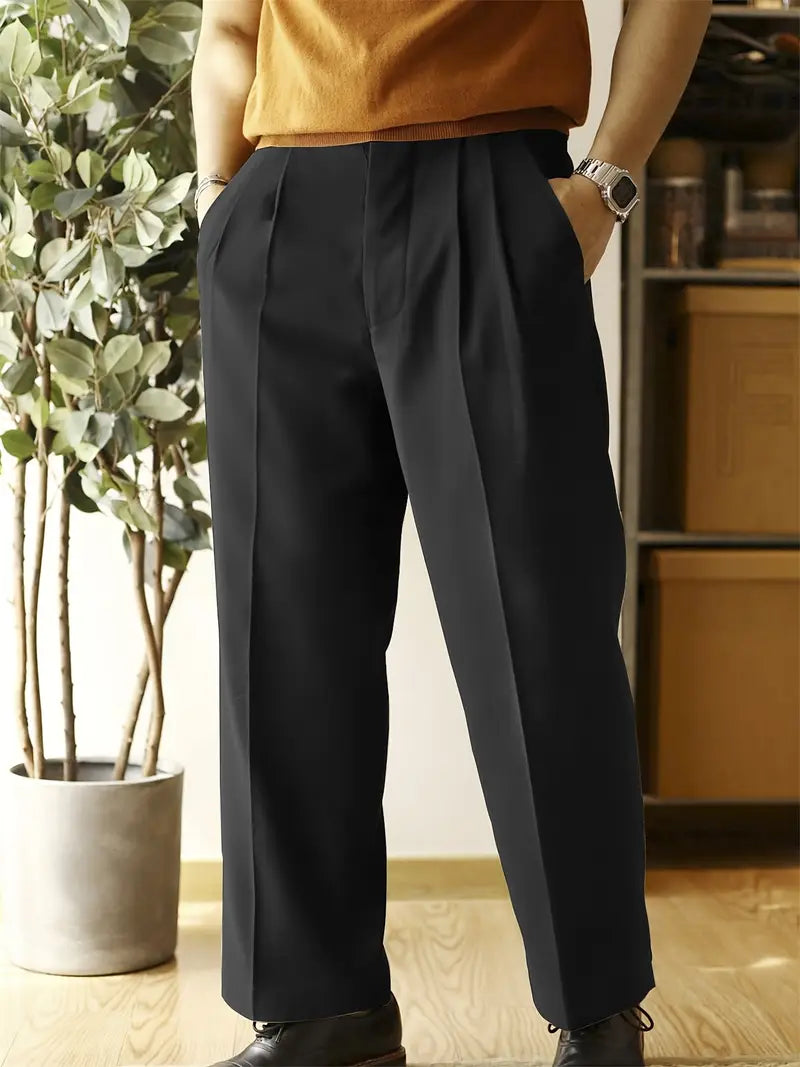 Men’s Solid Color Draped Chino Pants