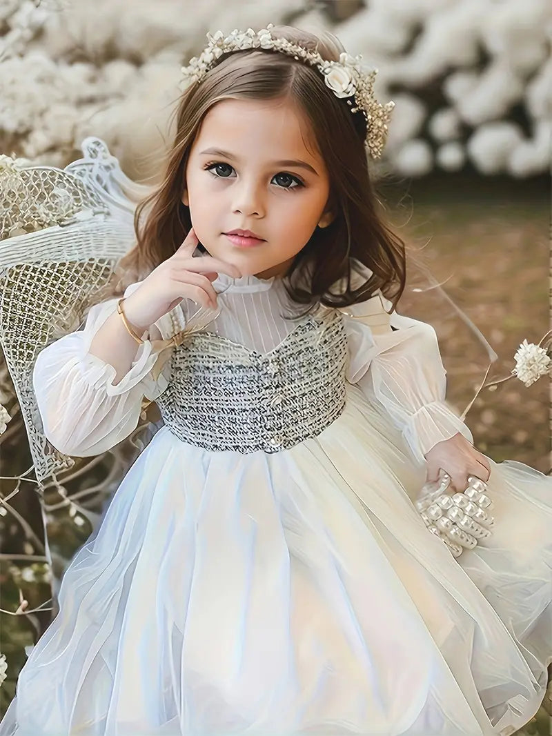 Charming Girls' Summer Lace Princess Dress