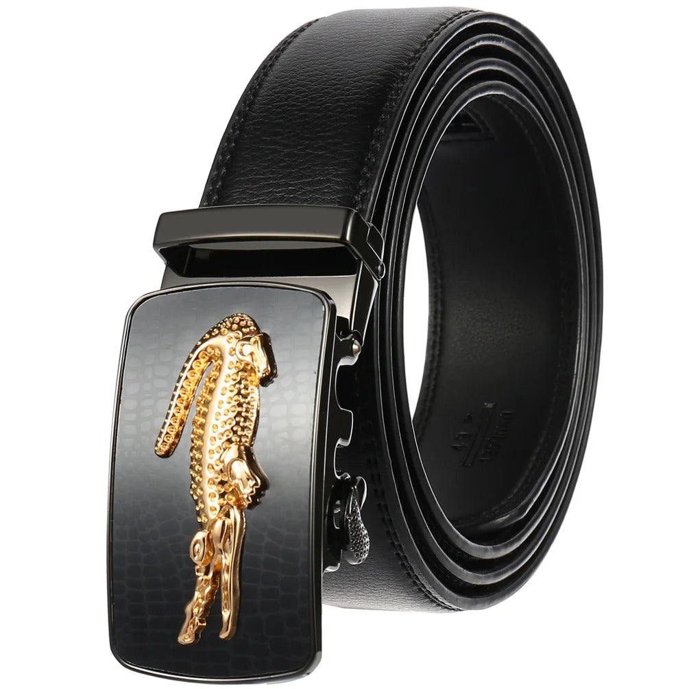 Men's Crocodile Pattern Leather Belt – 115cm