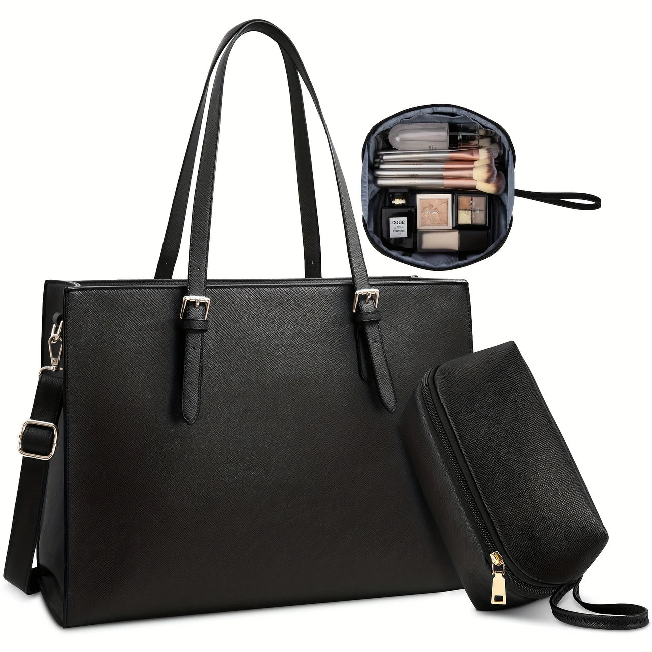 Women Waterproof Lightweight 15.6 Inch Computer Tote Bag Business Office Briefcase Large Capacity