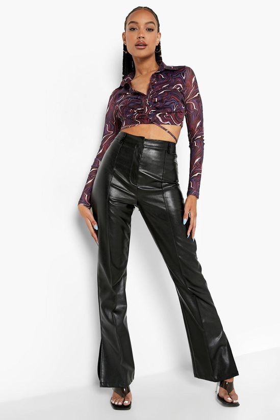 Marble Mesh Tie Detail Shirt