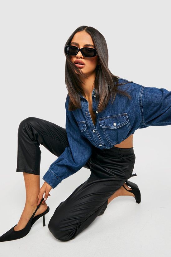 Coated High Waisted Mom Jeans