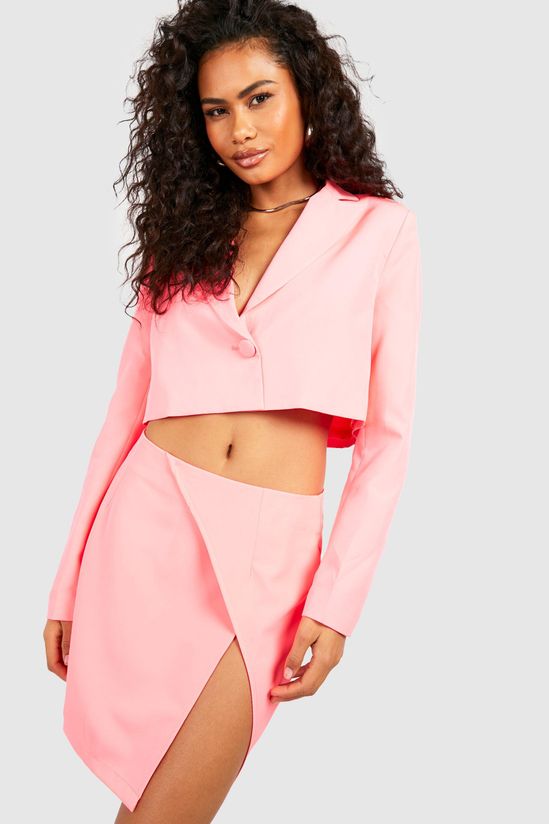 Neon Thigh Split Mini Skirt