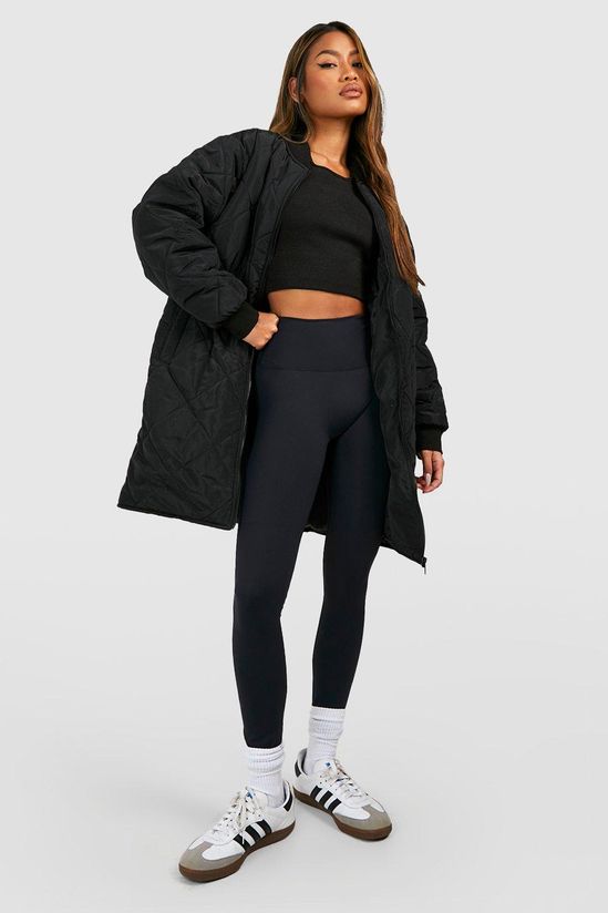 Longline Quilted Bomber Jacket