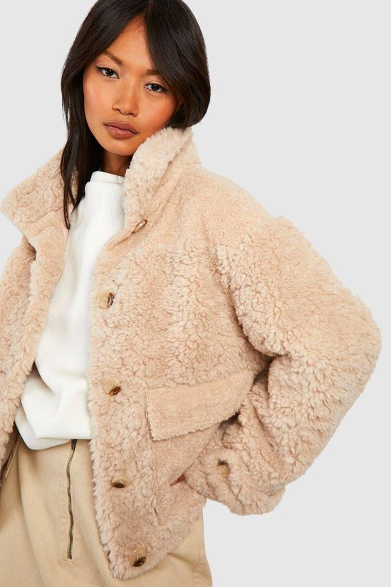 Textured Faux Fur Jacket