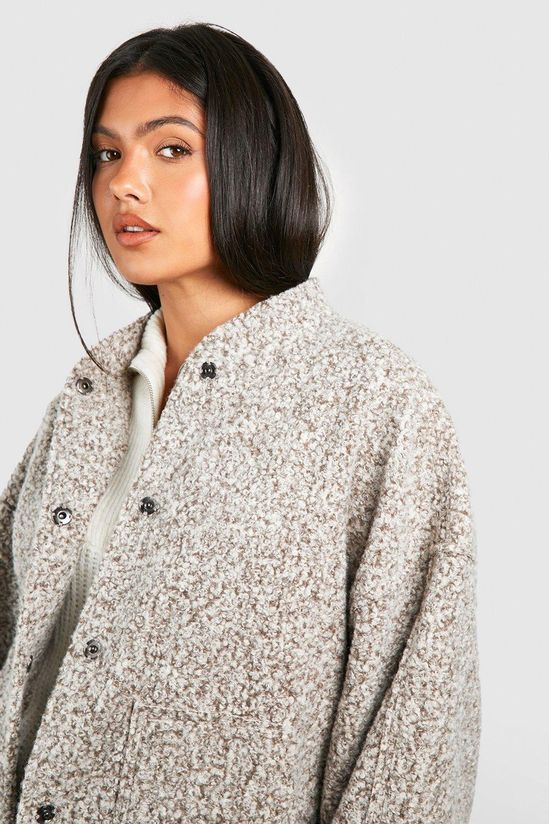 Maternity Oversized Wool Look Bomber Jacket