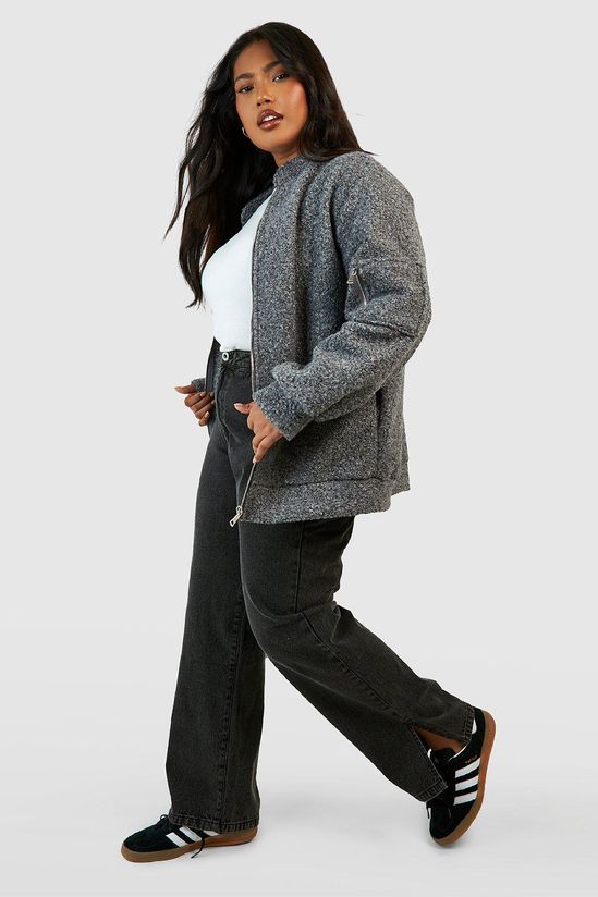Plus Basics High Waisted Split Hem Straight Leg Jeans