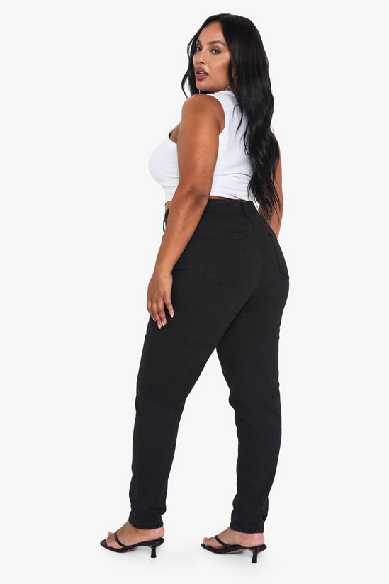 Plus High Waist Slim Mom Jeans