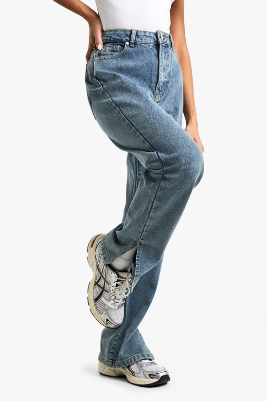 Split Hem Straight Leg Jeans