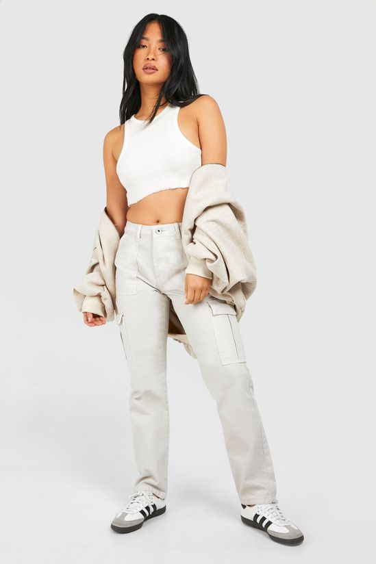 Petite 28 Inch Basics Cargo Pocket Jeans