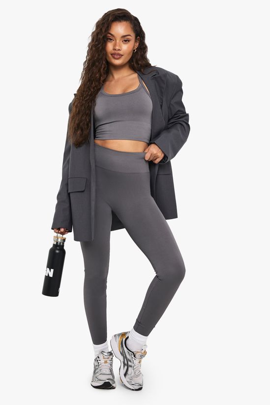 Basics Seamless Rib Longline Light Support Sports Bra