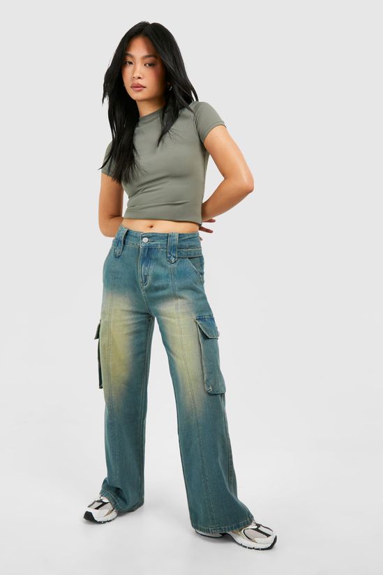 Petite Vintage Brown Wash Adjustable Waist Jean