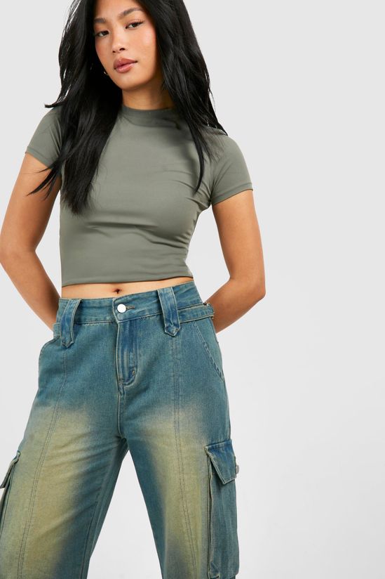 Petite Vintage Brown Wash Adjustable Waist Jean