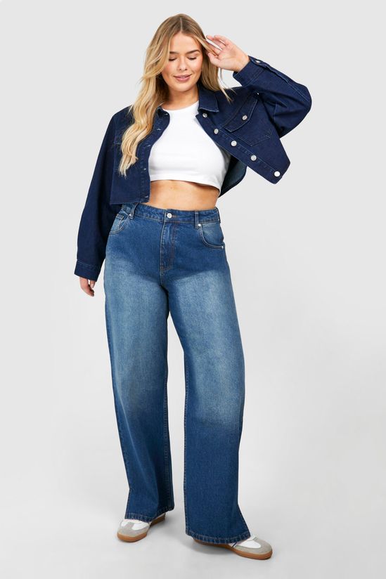 Plus Boxy Cropped Denim Jacket