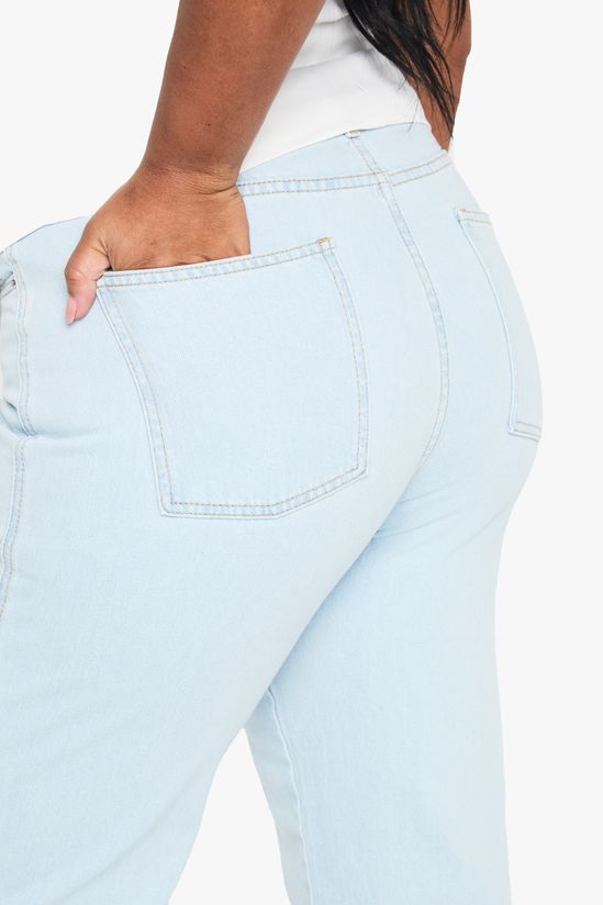 Plus Light Wash Slim Wide Leg Jean