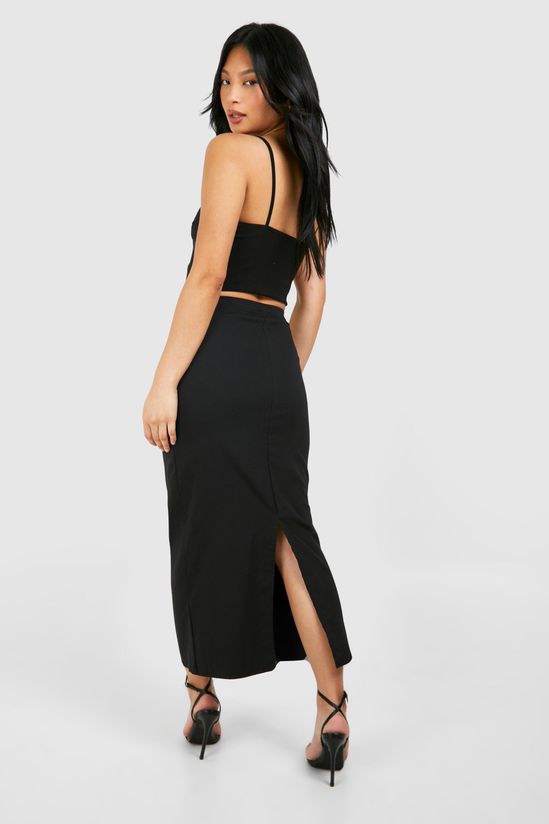 Petite Woven Stretch Midaxi Skirt