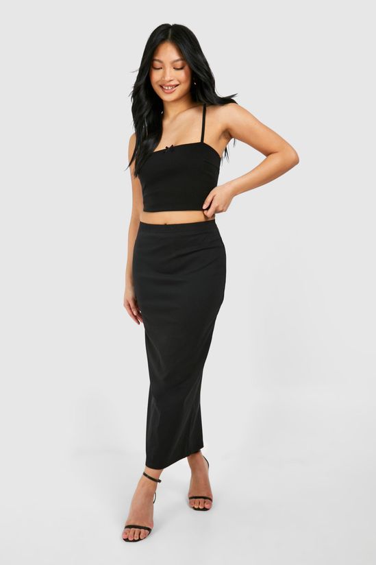 Petite Woven Stretch Midaxi Skirt