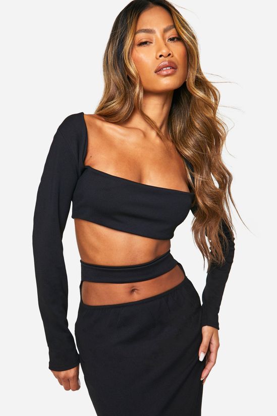 Rib Square Neck Super Crop Top