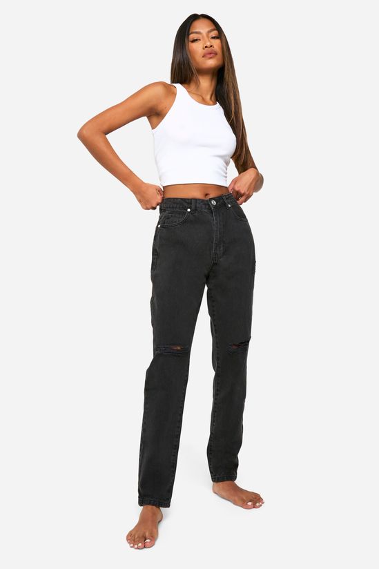 32 Inch Leg High Waisted Ripped Mom Jeans