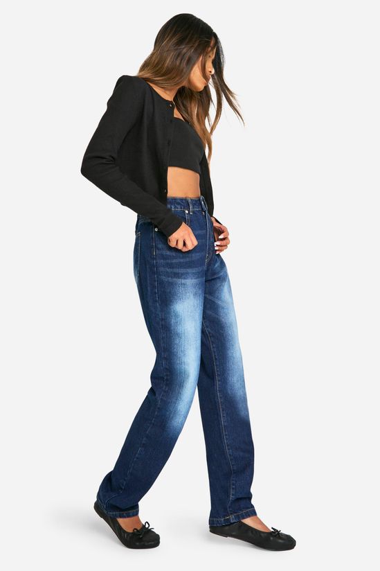 Basics 32 Inch Leg High Waisted Straight Leg Jeans