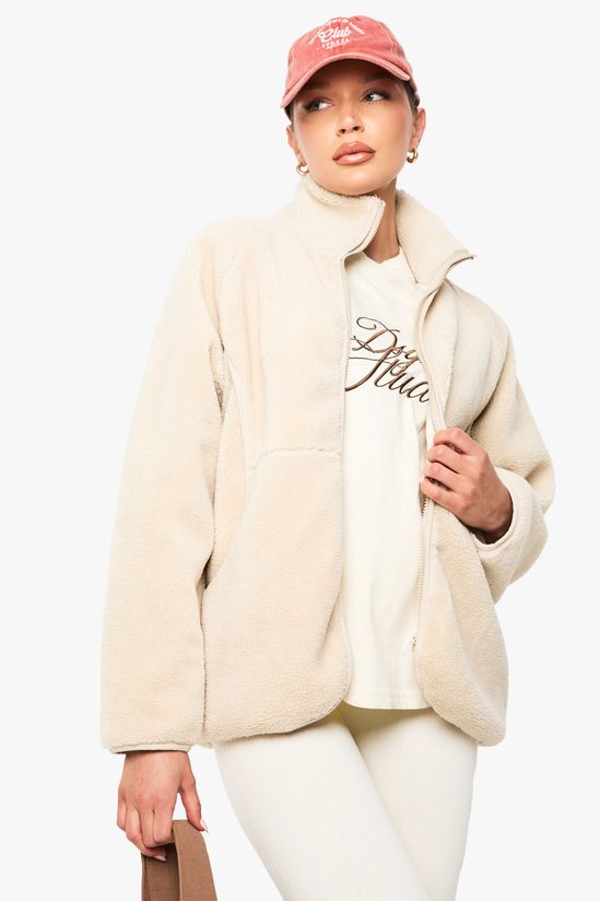Oversized Teddy Zip Up Jacket