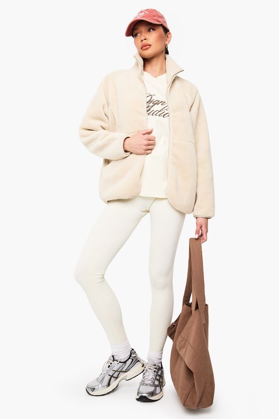 Oversized Teddy Zip Up Jacket