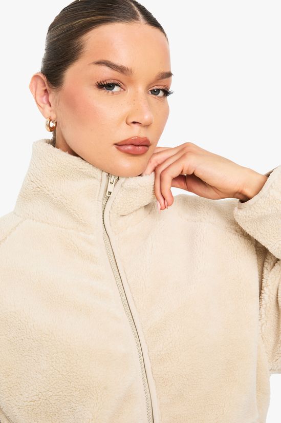 Oversized Teddy Zip Up Jacket