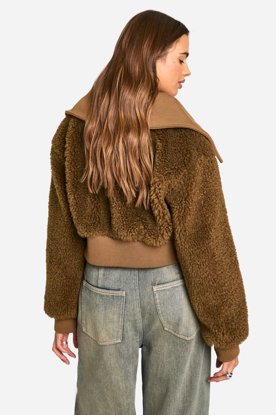 Teddy Faux Fur Bomber Jacket