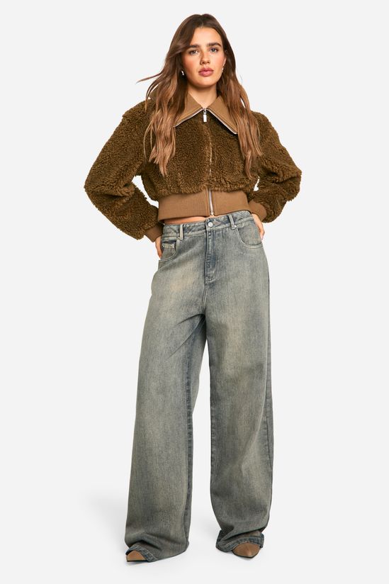 Teddy Faux Fur Bomber Jacket