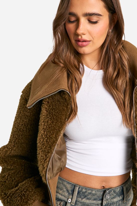 Teddy Faux Fur Bomber Jacket