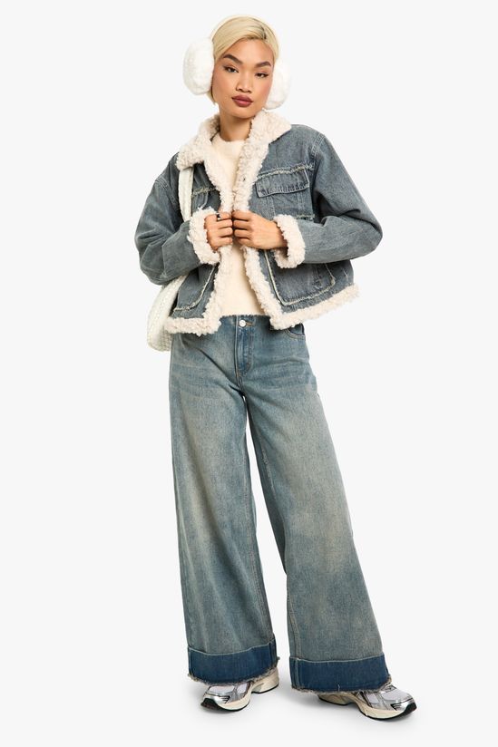 Teddy Trim Denim Jacket